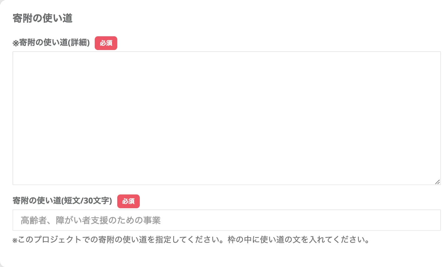 プロジェクト登録項目2